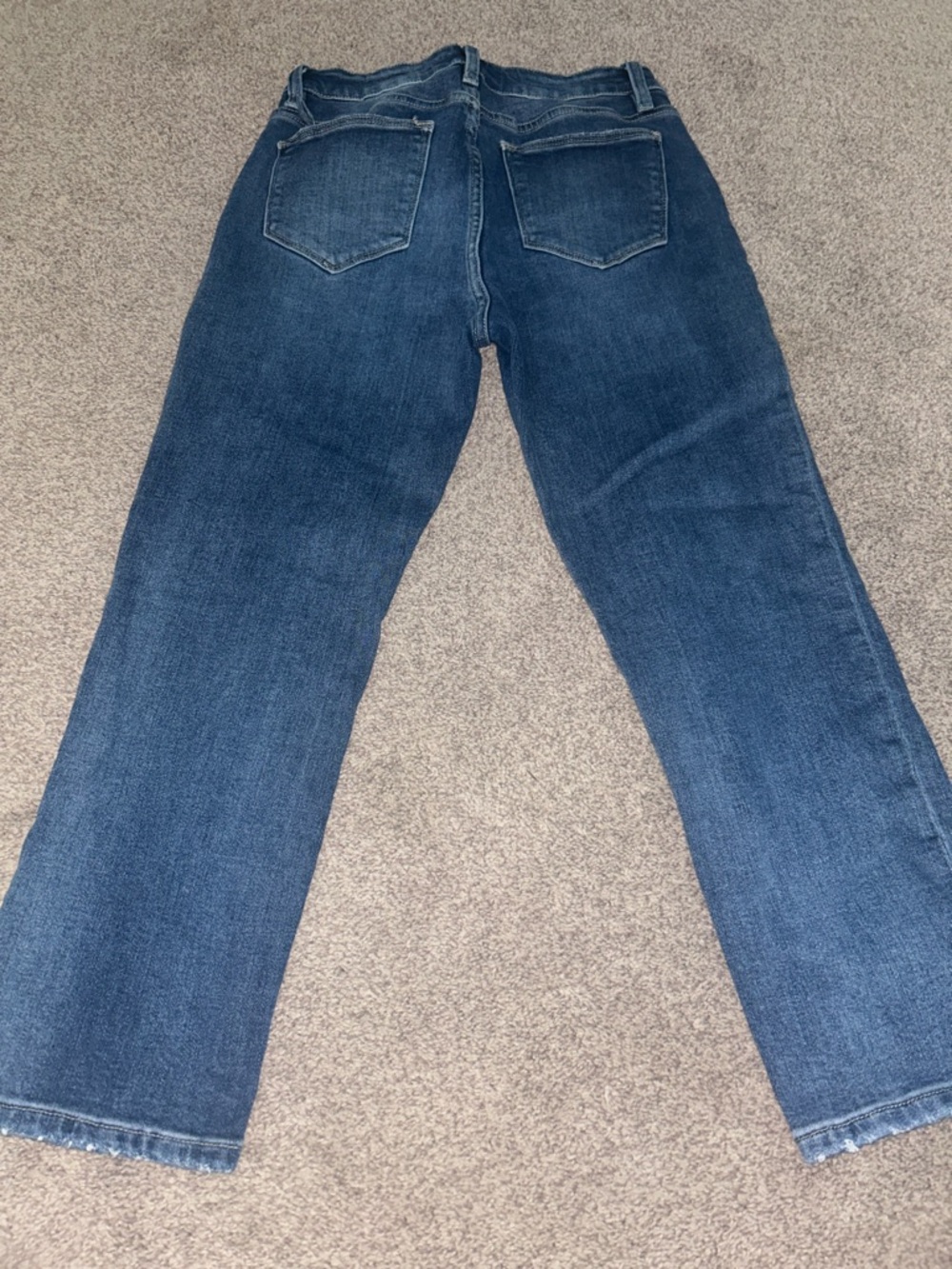 High-Rise cropped Straight Leg Denim Jeans - Faded Blue - Picture 6 of 8